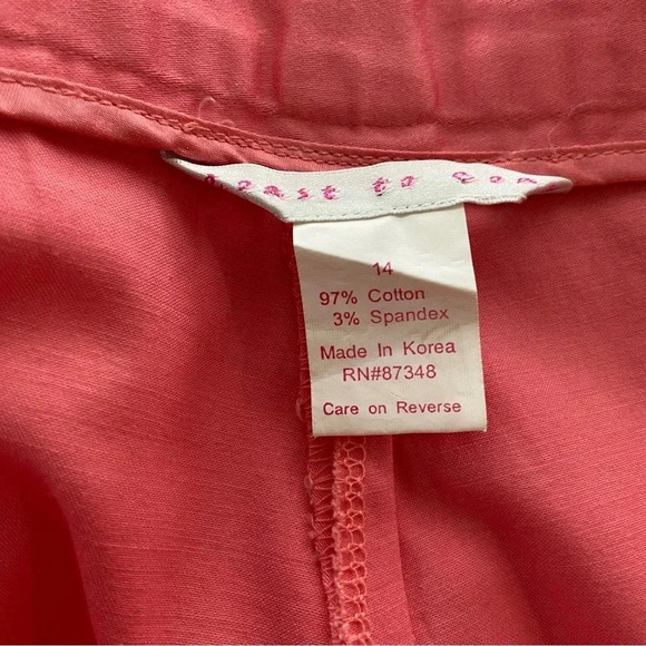 Coast to Coast Embroidered Bermuda Wide Leg Shorts Size 14 Cotton Blend - Picture 4 of 4